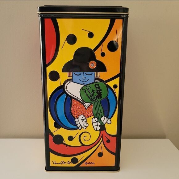 Vintage Tin 1990 Grand Marnier Container Art Artist Romero Britto #1026 - Picture 2 of 16